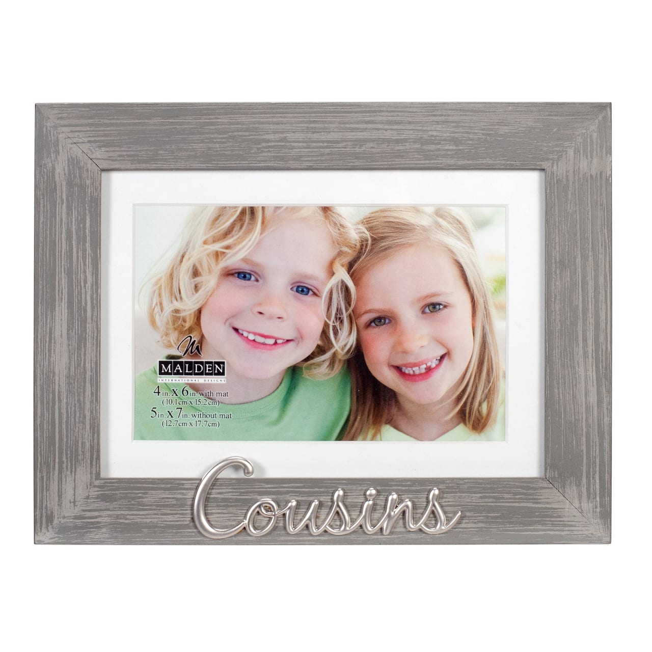 Malden International Designs Cousins 4" x 6" Distressed Expression Frame with Mat